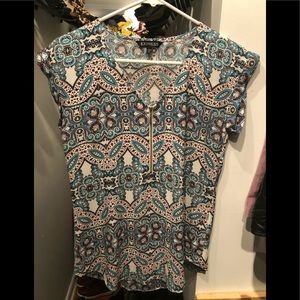 Express V-neck zip up blouse